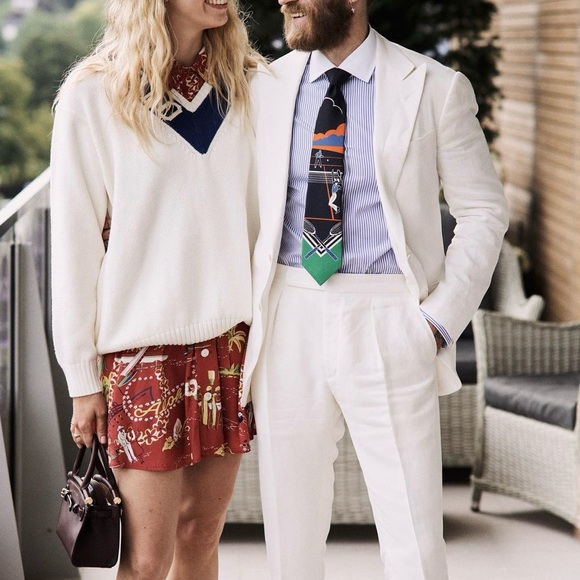 🎁RL HOLIDAY 25'🎁🆕💯US OPEN RALPH LAUREN PURPLE LABEL LUXURY TENNIS MOTF TIE🔥 - Picture 4 of 16